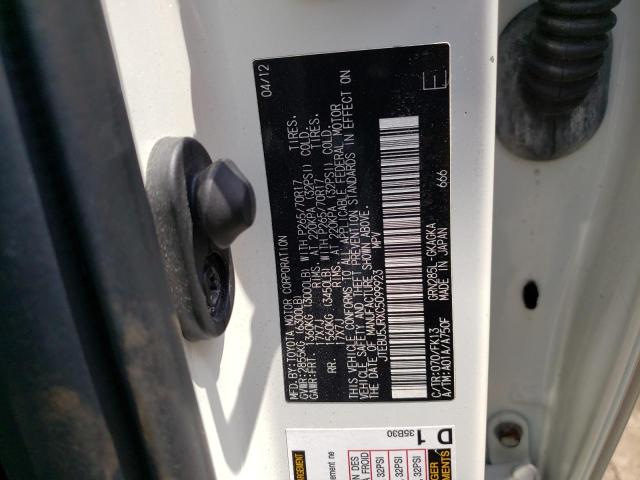 Photo 10 from auction – 2012 TOYOTA 4RUNNER SR with VIN JTEBU5JRXC5099923