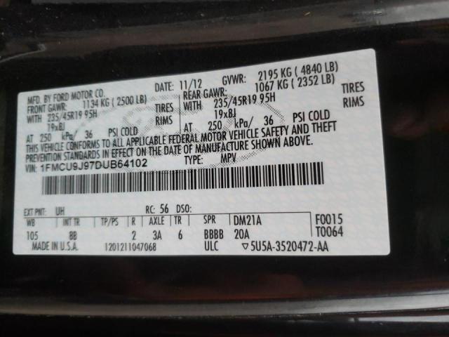 Photo 10 from auction – 2013 FORD ESCAPE TIT with VIN 1FMCU9J97DUB64102