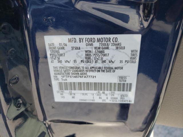 Photo 10 from auction – 2006 FORD F150 with VIN 1FTPX14576FA77721