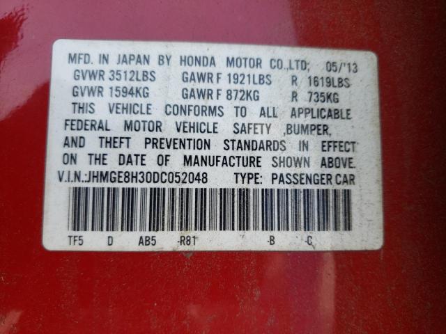 Photo 10 from auction – 2013 HONDA FIT with VIN JHMGE8H30DC052048