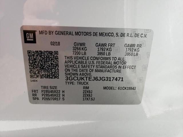 Photo 10 from auction – 2018 CHEVROLET SILVERADO with VIN 3GCUKTEJ6JG317471