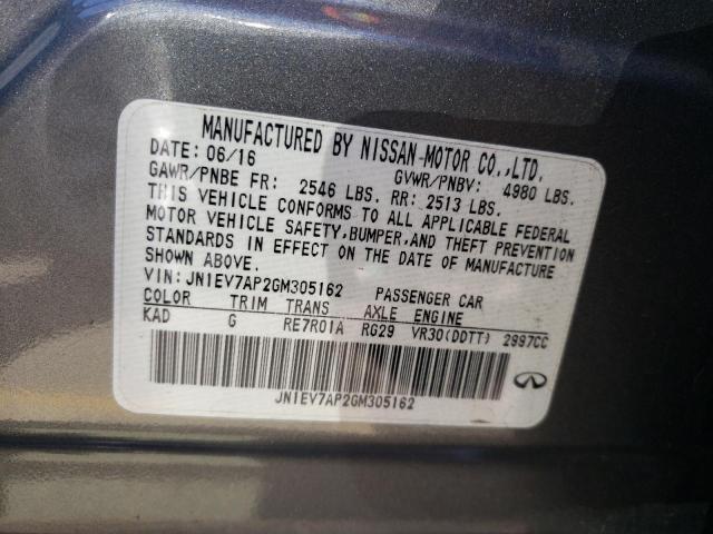 Photo 10 from auction – 2016 INFINITI Q50 PREMIU with VIN JN1EV7AP2GM305162