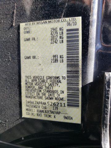 Photo 10 from auction – 2010 NISSAN ALTIMA BAS with VIN 1N4AL2AP4AN526211