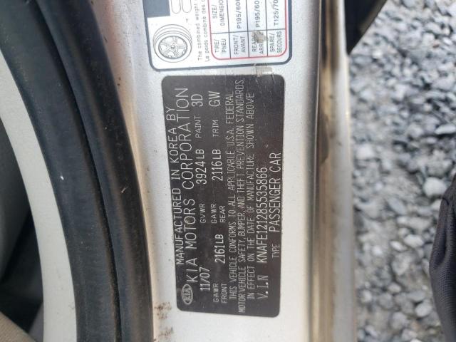 Photo 10 from auction – 2008 KIA SPECTRA EX with VIN KNAFE121285535866