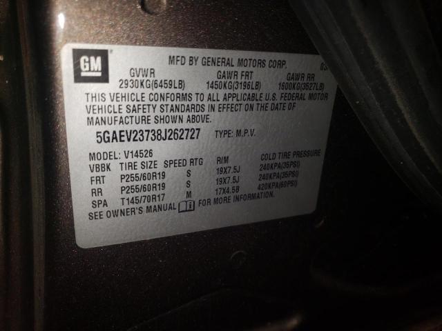 Photo 10 from auction – 2008 BUICK ENCLAVE CX with VIN 5GAEV23738J262727