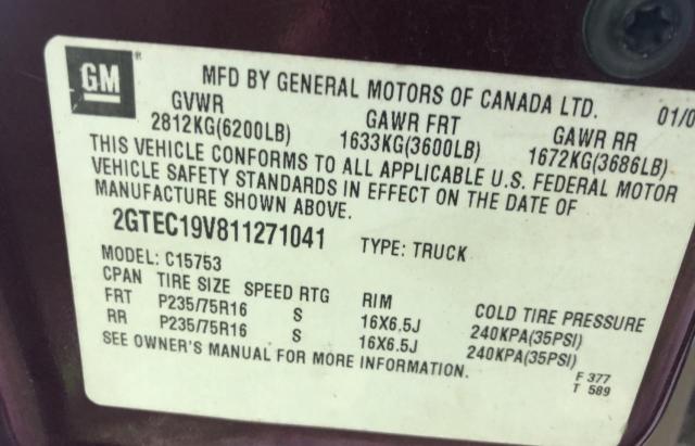 Photo 10 from auction – 2001 GMC NEW SIERRA with VIN 2GTEC19V811271041