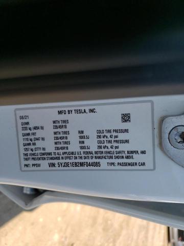 Photo 10 from auction – 2021 TESLA MODEL 3 with VIN 5YJ3E1EB2MF044085