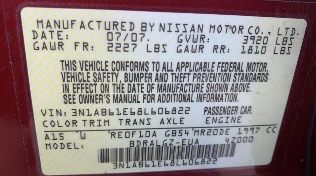 Photo 10 from auction – 2008 NISSAN SENTRA 2.0 with VIN 3N1AB61E68L606822