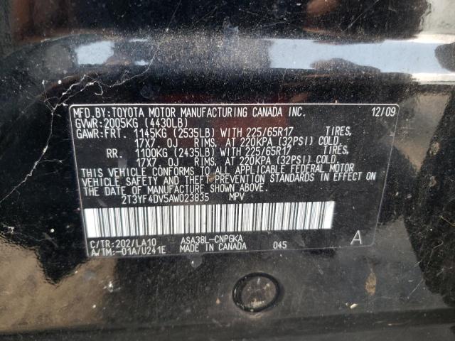 Photo 10 from auction – 2010 TOYOTA RAV4 LIMIT with VIN 2T3YF4DV5AW023835