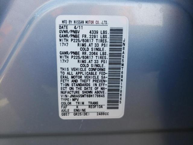 Photo 10 from auction – 2011 NISSAN ROGUE S with VIN JN8AS5MT6BW178645