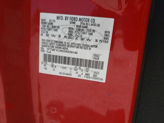 Photo 10 from auction – 2013 FORD F150 with VIN 1FTMF1CMXDKE00145