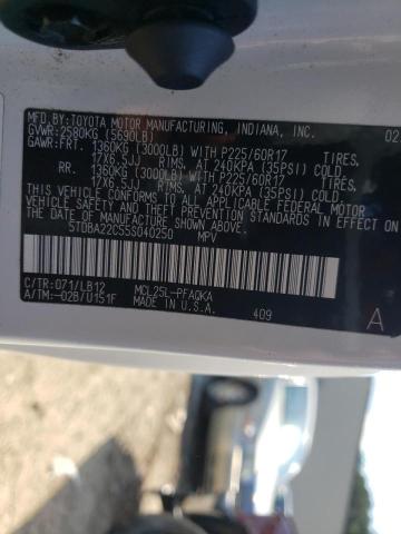 Photo 10 from auction – 2005 TOYOTA SIENNA XLE with VIN 5TDBA22C55S040250