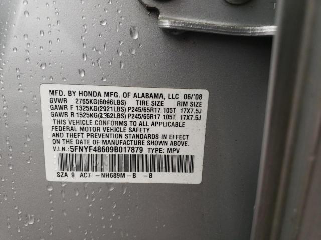 Photo 10 from auction – 2009 HONDA PILOT EXL with VIN 5FNYF48609B017879