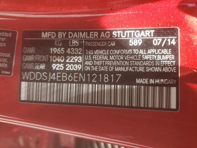 Photo 10 from auction – 2014 MERCEDES-BENZ CLA 250 with VIN WDDSJ4EB6EN121817