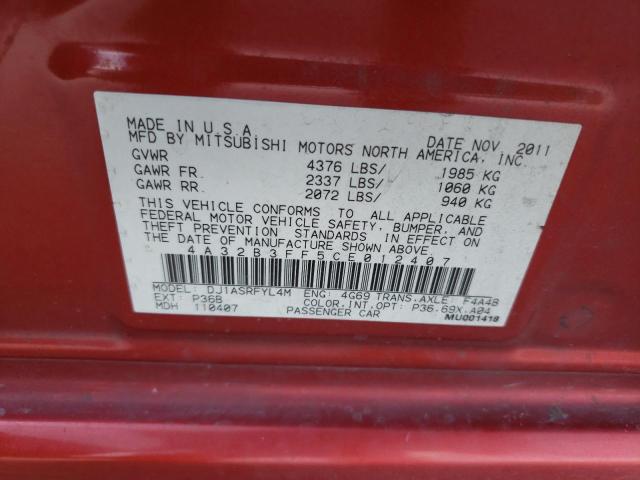 Photo 10 from auction – 2012 MITSUBISHI GALANT ES with VIN 4A32B3FF5CE012407