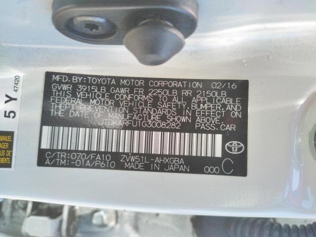Photo 10 from auction – 2016 TOYOTA PRIUS with VIN JTDKARFU1G3008282