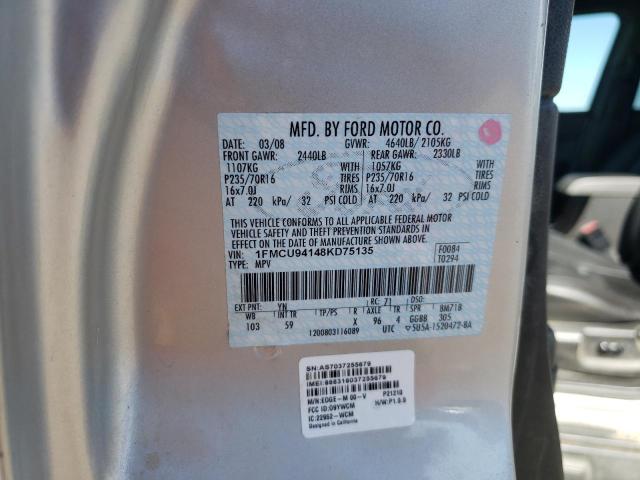 Photo 10 from auction – 2008 FORD ESCAPE LIM with VIN 1FMCU94148KD75135
