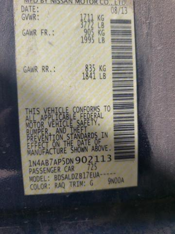 Photo 10 from auction – 2013 NISSAN SENTRA S with VIN 1N4AB7AP5DN902113