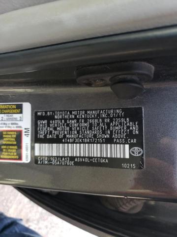 Photo 10 from auction – 2011 TOYOTA CAMRY BASE with VIN 4T4BF3EK1BR172151
