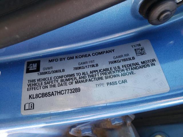 Photo 10 from auction – 2017 CHEVROLET SPARK LS with VIN KL8CB6SA7HC773289