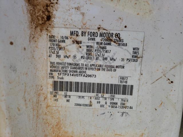 Photo 10 from auction – 2007 FORD F150 with VIN 1FTPX14V07FA29673