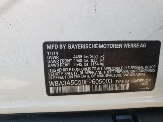 Photo 10 from auction – 2015 BMW 328 I with VIN WBA3A5C50FP605003
