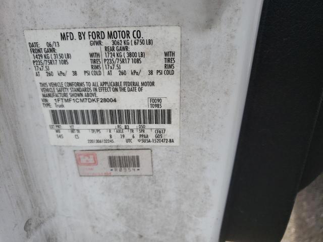 Photo 10 from auction – 2013 FORD F150 with VIN 1FTMF1CM7DKF28004
