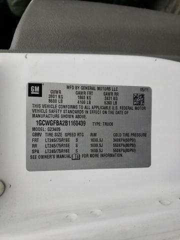 Foto 10 de la subasta – 2011 CHEVROLET EXPRESS G2 con VIN 1GCWGFBA2B1160439