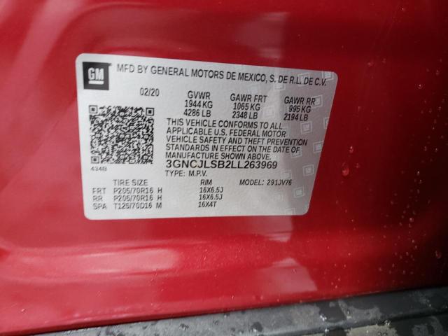 Photo 10 from auction – 2020 CHEVROLET TRAX 1LT with VIN 3GNCJLSB2LL263969