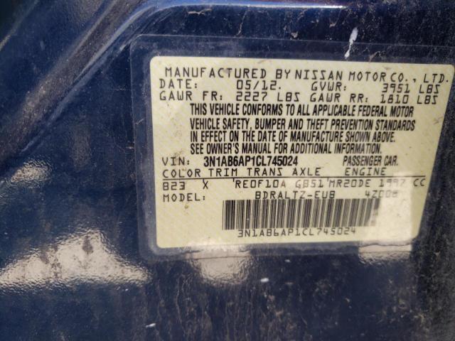 Photo 10 from auction – 2012 NISSAN SENTRA 2.0 with VIN 3N1AB6AP1CL745024