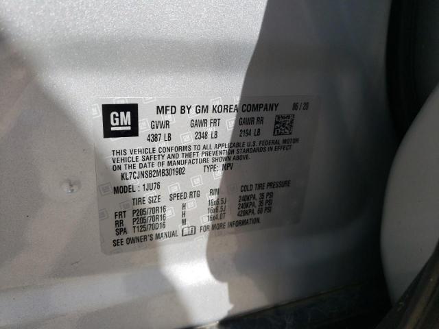 Photo 10 from auction – 2021 CHEVROLET TRAX with VIN KL7CJNSB2MB301902