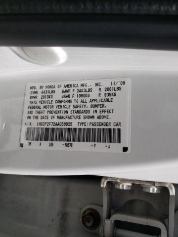 Photo 10 from auction – 2010 HONDA ACCORD EX with VIN 1HGCP2F72AA058925