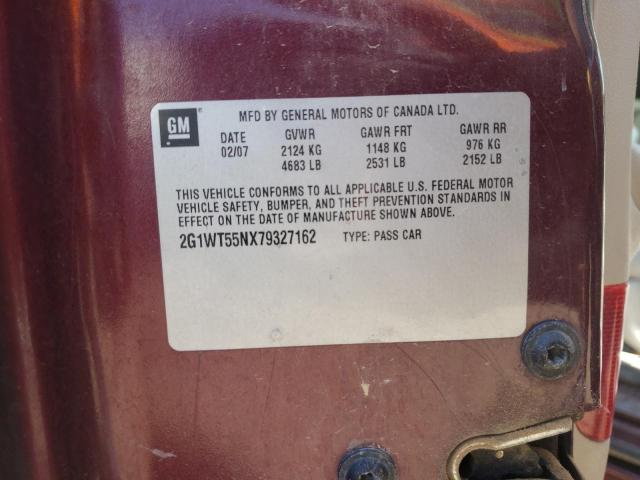 Photo 10 from auction – 2007 CHEVROLET IMPALA LT with VIN 2G1WT55NX79327162