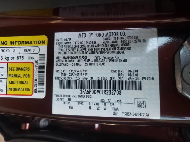 Photo 10 from auction – 2015 FORD FUSION TIT with VIN 3FA6P0D90FR232708