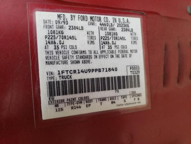 Photo 10 from auction – 1993 FORD RANGER SUP with VIN 1FTCR14U9PPB71840