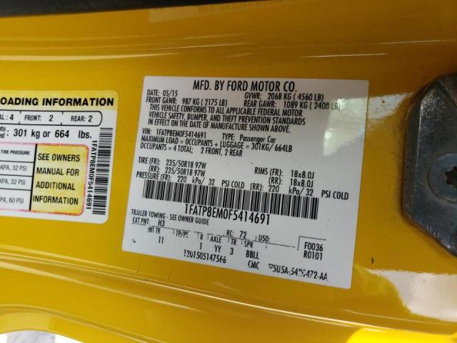 Photo 10 from auction – 2015 FORD MUSTANG with VIN 1FATP8EM0F5414691