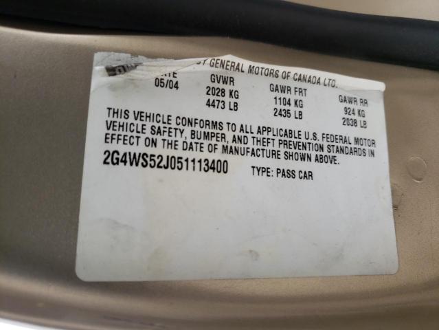 Photo 10 from auction – 2005 BUICK CENTURY CU with VIN 2G4WS52J051113400