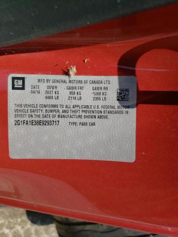 Photo 10 from auction – 2014 CHEVROLET CAMARO LS with VIN 2G1FA1E38E9293717