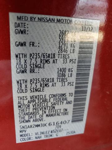 Photo 10 from auction – 2013 NISSAN PATHFINDER with VIN 5N1AR2MM3DC616407