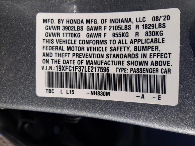Photo 10 from auction – 2020 HONDA CIVIC EX with VIN 19XFC1F37LE217596