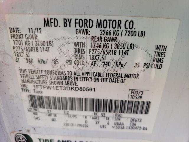 Photo 10 from auction – 2013 FORD F150 SUPER with VIN 1FTFW1ET3DKD80561
