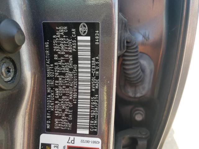 Photo 10 from auction – 2014 TOYOTA CAMRY HYBR with VIN 4T1BD1FK2EU117540