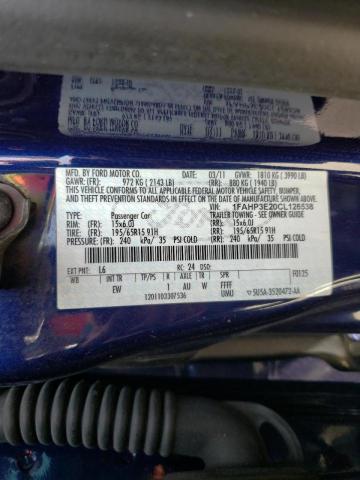 Photo 10 from auction – 2012 FORD FOCUS S with VIN 1FAHP3E20CL126538