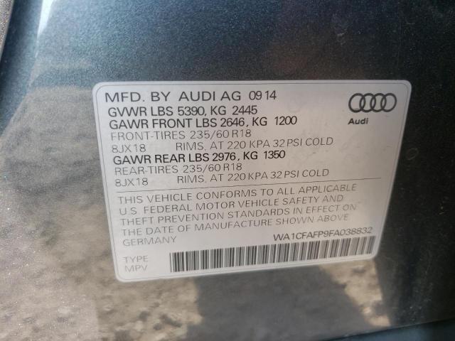 Photo 10 from auction – 2015 AUDI Q5 PREMIUM with VIN WA1CFAFP9FA038832
