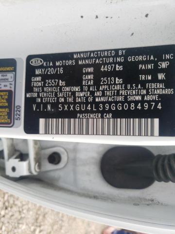 Photo 10 from auction – 2016 KIA OPTIMA EX with VIN 5XXGU4L39GG084974