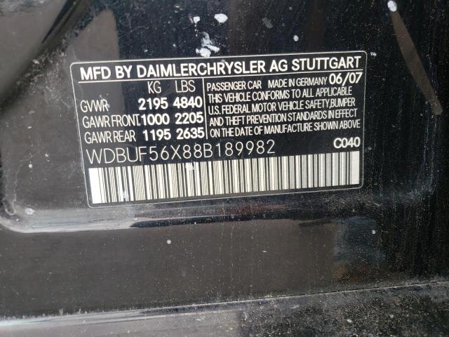Photo 10 from auction – 2008 MERCEDES-BENZ E 350 with VIN WDBUF56X88B189982