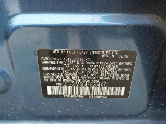Photo 10 from auction – 2015 SUBARU XV CROSSTR with VIN JF2GPASC4F8264471