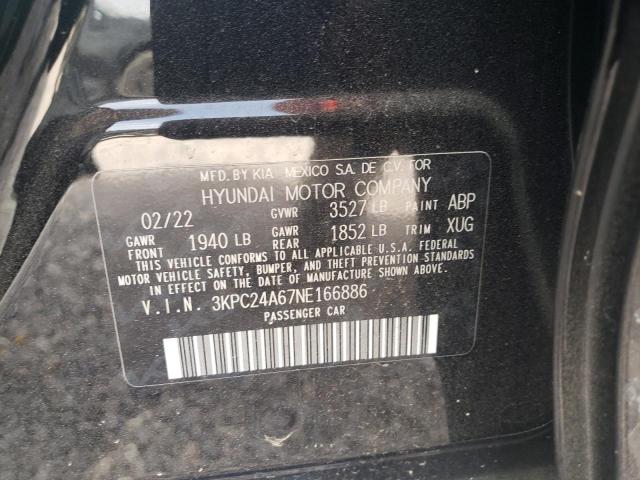 Photo 10 from auction – 2022 HYUNDAI ACCENT SE with VIN 3KPC24A67NE166886