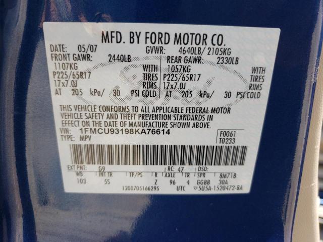 Photo 10 from auction – 2008 FORD ESCAPE XLT with VIN 1FMCU93198KA76614