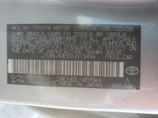 Photo 10 from auction – 2009 TOYOTA COROLLA BA with VIN JTDBL40E59J013496